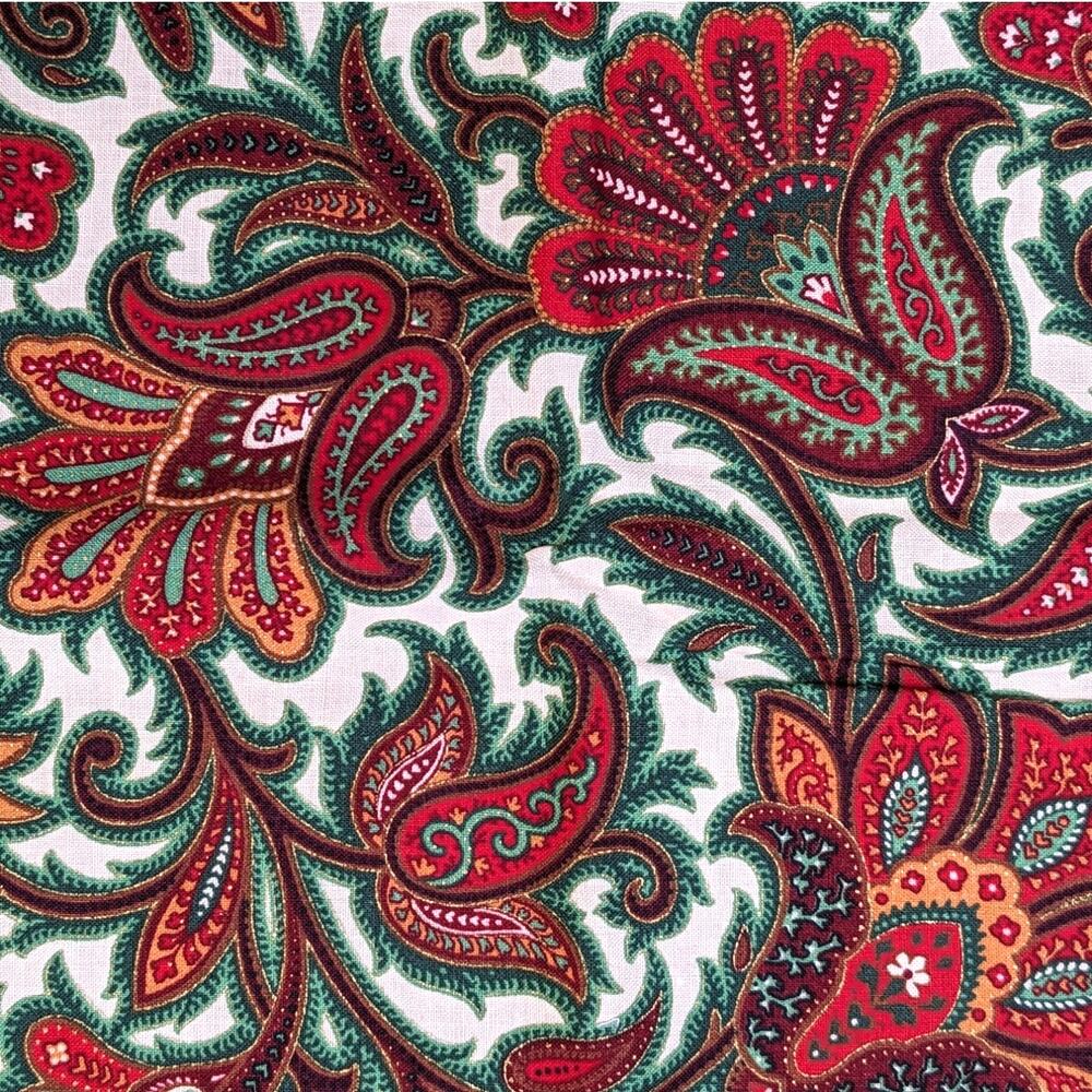 3 Yds Gold Metallic Jacobean Floral 100% Cotton Fabric VIP CRANSTON PRINT WORKS